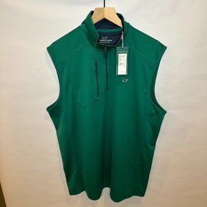 Vineyard Vines Jersey Quarter Zip Vest NWT Stadium Green L